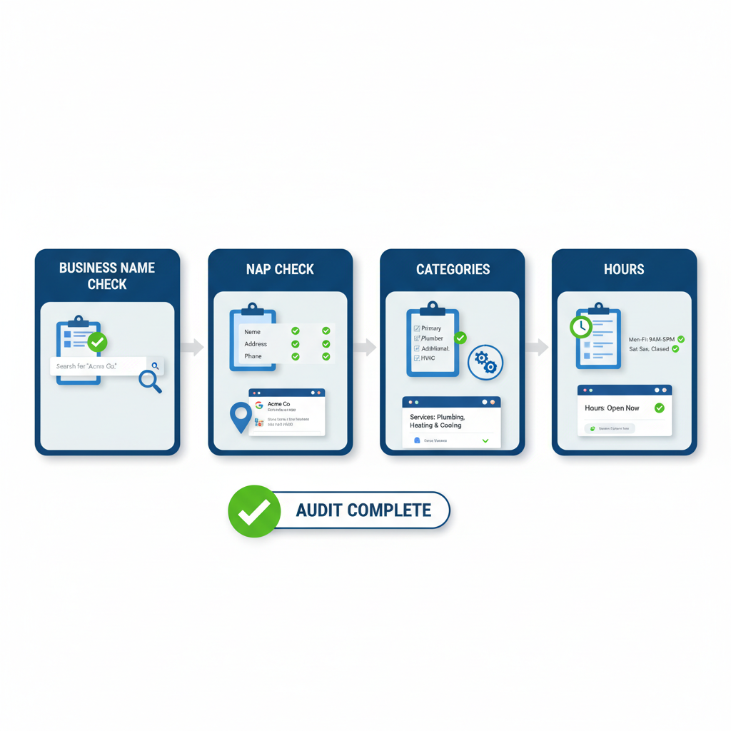 Content optimization for GMB profile audit